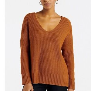 Lucky Brand Women's V-Neck Sweater - Rust Small